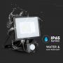 VT-20-S 20W Naswietlacz LED SMD z czujnikiem ruchu / Chip SAMSUNG / Barwa:6400K / Obudowa: Czarna