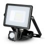 VT-20-S 20W SMD PIR SENSOR FLOODLIGHT SAMSUNG CHIP 3000K BLACK BODY