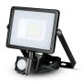 VT-20-S 20W Naswietlacz LED SMD z czujnikiem ruchu / Chip SAMSUNG / Barwa:6400K / Obudowa: Czarna