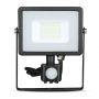 VT-20-S 20W SMD PIR SENSOR FLOODLIGHT SAMSUNG CHIP 3000K BLACK BODY