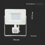 VT-30-S 30W SMD PIR SENSOR FLOODLIGHT SAMSUNG CHIP 6400K WHITE BODY