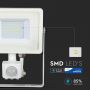 VT-30-S 30W SMD PIR SENSOR FLOODLIGHT SAMSUNG CHIP 6400K WHITE BODY