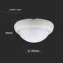 VT-8015 12W FULL ROUND IP54 DOME LIGHTS 3000K WHITE BODY