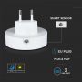 VT-84 0.45W LED NIGHT LIGHT(EU PLUG) WITH USB & SAMSUNG CHIP 4000K-ROUND