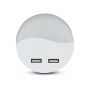 VT-84 0.45W LED NIGHT LIGHT(EU PLUG) WITH USB & SAMSUNG CHIP 3000K-ROUND