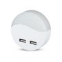 VT-84 0.45W LED NIGHT LIGHT(EU PLUG) WITH USB & SAMSUNG CHIP 3000K-ROUND