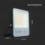 VT-49161 100W LED FLOODLIGHT 3000K BLACK BODY GREY GLASS 150LM/W