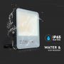 VT-49161 100W LED FLOODLIGHT 3000K BLACK BODY GREY GLASS 150LM/W