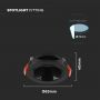 VT-931 GU10 FITTING ROUND BLACK FRAME+BLACK REFLECTOR