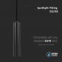 VT-976 1xGU10 HANGING PENDANT BLACK D:60x300MM