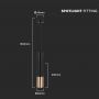 VT-977 1xGU10 HANGING PENDANT BLACK+GOLD D:60x300MM