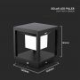 VT-11022 LED SOLAR PILLAR LIGHT 3000K BLACK BODY