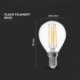 VT-2604 4W P45 FILAMENT BULB CLEAR COVER 3 STEP POWER DIMMING 3000K E14