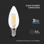 VT-2804 4W FILAMENT CANDLE BULB CLEAR COVER 3 STEP POWER DIMMING 3000K E14