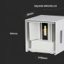 VT-759 6W Kinkiet kwadrat LED / CHIP BRIDGELUX / Barwa:3000K / Bialy