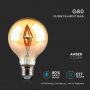 VT-2004 4W G80 LED FILAMENT BULB AMBER GLASS 2200K E27