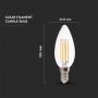 VT-2174 4W CANDLE FILAMENT BULB-CLEAR GLASS 2700K E14 BLISTER PACK