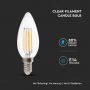 VT-2174 4W CANDLE FILAMENT BULB-CLEAR GLASS 2700K E14 BLISTER PACK