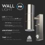 VT-7622 2 WAY GU10 WALL FITTING WITH PIR SENSOR,STAINLESS STEEL BODY - IP44