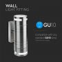 VT-7632 2 WAY GU10 WALL FITTING,STAINLESS STEEL BODY (UP-DOWN) IP44