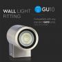 VT-7641 1 WAY GU10 WALL FITTING,STAINLESS STEEL BODY, IP44