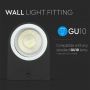 VT-7651 1 WAY GU10 WALL FITTING - BLACK - IP44 (ROUND)