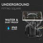 VT-7677 GU10 UNDERGROUND FITTING,STAINLESS STEEL BODY-BLACK IP65 (SQUARE)