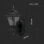 VT-760 E27 WALL LAMP SMALL-MATT BLACK(UP)