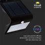 VT-768 3W LED SOLAR WALL LIGHT 4000K+3000K-BLACK BODY