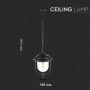 VT-850 E27 CEILING LAMP WITH CLEAR PC COVER-BLACK