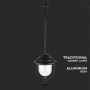 VT-850 E27 CEILING LAMP WITH CLEAR PC COVER-BLACK