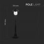 VT-851 E27 POLE LAMP WITH CLEAR COVER-BLACK