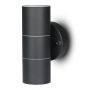 VT-7622 GU10 2 WAY WALL FITTING,STAINLESS STEEL BODY, IP44 (MATT BLACK)