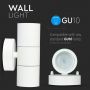 VT-7622 GU10 2 WAY WALL FITTING,STAINLESS STEEL BODY, IP44 (MATT WHITE)