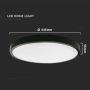 VT-8618 18W LED DOME LIGHT 3000K ROUND BLACK FRAME IP44