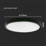 VT-8618 18W LED DOME LIGHT 4000K ROUND BLACK FRAME IP44
