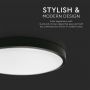 VT-8618 18W LED DOME LIGHT 4000K ROUND BLACK FRAME IP44