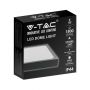 VT-8618 18W LED DOME LIGHT 4000K SQUARE BLACK FRAME IP44