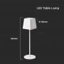 VT-7563 LED 2W TABLE LAMP 3000K WHITE BODY