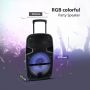 VT-6212 35W RECHARGEABLE TROLLEY SPEAKER WITH WIRED MICROPHONE-RF-RGB (12inch)