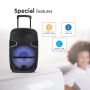 VT-6212 35W Przenosny glosnik karaoke bluetooth /gniazdo USB /slot na karte micro SD/gniazdo AUX/Mikrofon/Podswietlenie LED (30 cm)