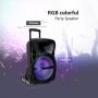 VT-6315 50W Przenosny glosnik karaoke bluetooth /gniazdo USB /slot na karte micro SD/gniazdo AUX/2x Mikrofon/Podswietlenie LED (38 cm)