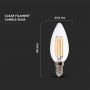 VT-21125 5.5W CANDLE FILAMENT BULB CLEAR COVER 3000K E14