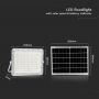 VT 180W LED SOLAR FLOODLIGHT 6400K 16000 mAh BATTERY 3M CABLE SMART IR REMOTE FAST CHARGE WHITE