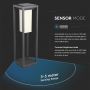 VT-66 2W LED SOLAR BOLLARD WITH SAMSUNG LED CHIP 3000K GREY BODY