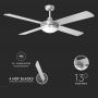 VT-6054-4 35W LED CEILING FAN WITH LIGHT KIT-RF CONTROL-4 BLADES-DC MOTOR