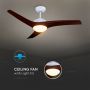 VT-6055-3 35W LED CEILING FAN WITH RF CONTROL-3 BLADES-DC MOTOR-BROWN