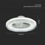 VT-5022 45W FAN WITH CEILING LIGHT & RF CONTROL CCT:3 IN 1-AC MOTOR-GREY RING