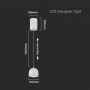 VT-7795 LED HANGING LAMP D:100 ADJUSTABLE WIRE & TOUCH LIGHT ON/OFF 3000K LIGHT GREY BODY