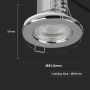 VT-885 5W SPOTLIGHT FIRERATED FITTING SAMSUNG CHIP 6400K -CHROME DIMMABLE